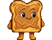 Peanut Butter, a toast character with peanut-butter spread, idle pose