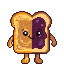 Temporary Peanut Butter and Jelly combined sandwich form, idle pose